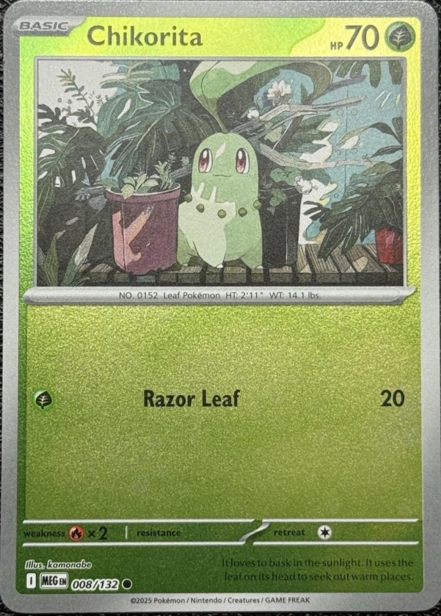Chikorita [Reverse Holo] 8 Pokemon Mega Evolution by Moe‘s Vault on MYNTED