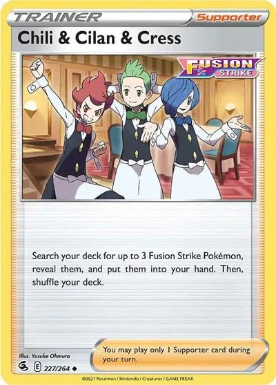 Chili & Cilan & Cress 227/264 · Normal (Fusion Strike) by Marnie’s TCG on MYNTED