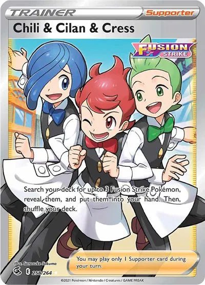 Chili & Cilan & Cress (Full Art) Fusion Strike Ultra Rare 258/264 by The Greatest on MYNTED