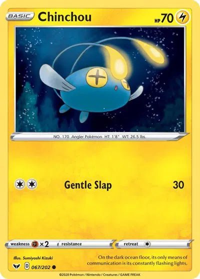 Chinchou (Reverse Holofoil) (067) Sword & Shield Base Set Common 067/202 by PokeSource on MYNTED