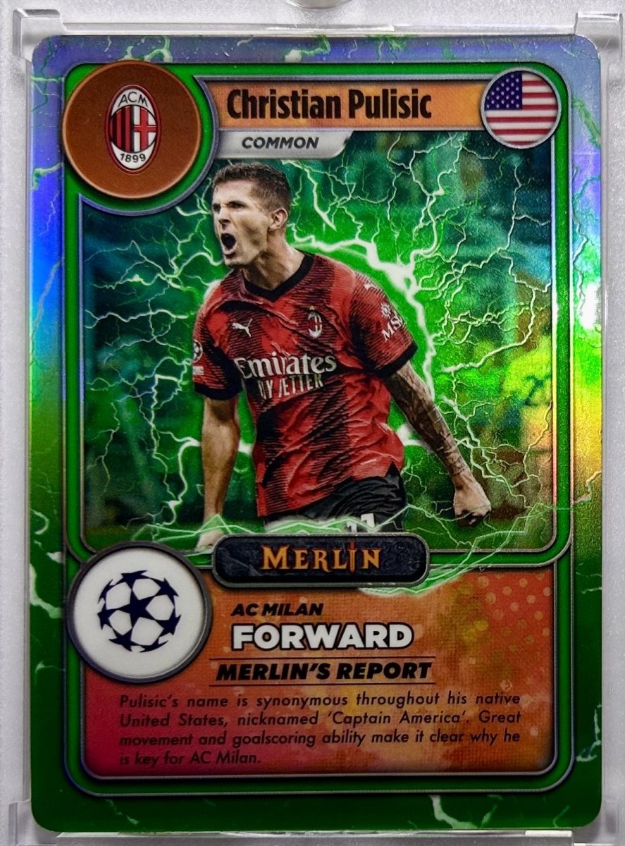 Christian Pulisic 2024 Topps Merlin UEFA Merlin's Gamer Green (Common) by Rip and Collect on MYNTED