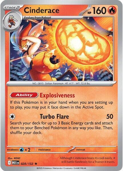 Cinderace Mega Evolution Rare 028/132 Holofoil by Fabio’s Black Box on MYNTED