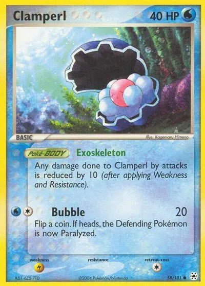 Clamperl EX Hidden Legends Common • 58 Normal by Marnie’s TCG on MYNTED