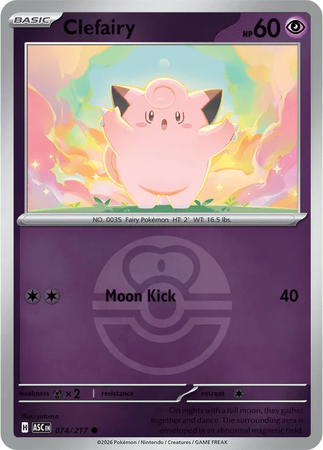 Clefairy (Love Ball) Ascended Heroes Common 074/217 by Shark Pop Culture on MYNTED