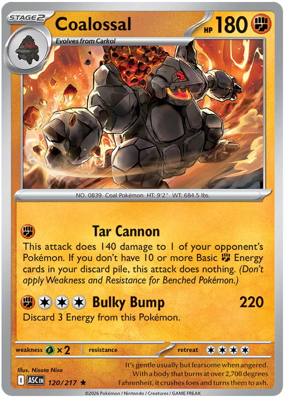 Coalossal 120/217 Holo Rare | Mega Evolution – Ascended Heroes by Worth the XP on MYNTED