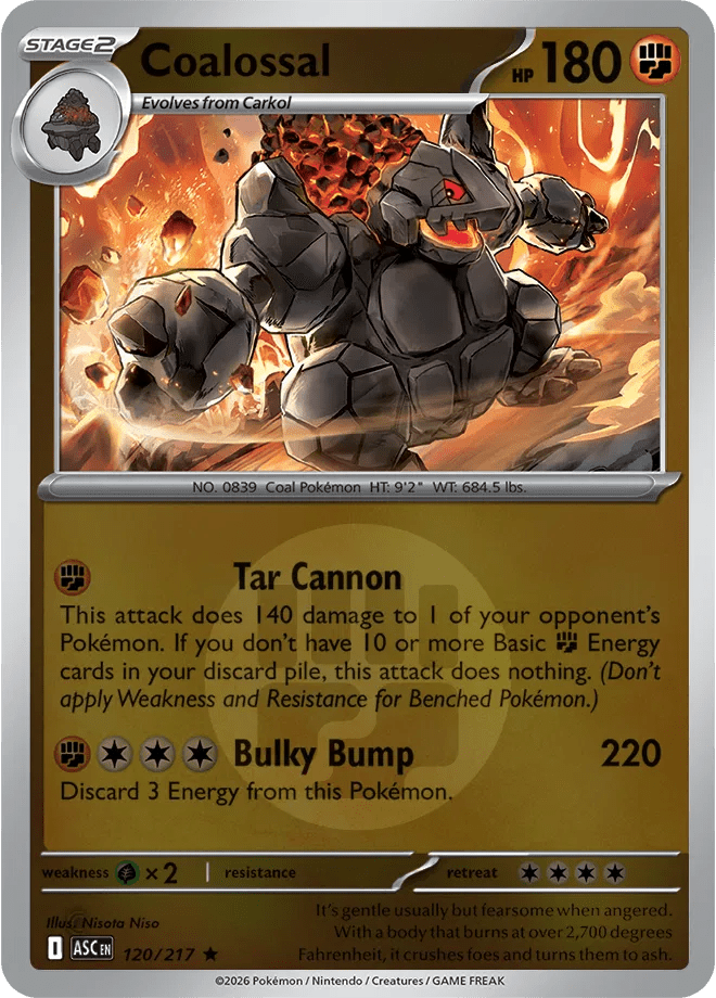 Coalossal (Energy Symbol Pattern) Ascended Heroes Rare 120/217 by PokeSource on MYNTED