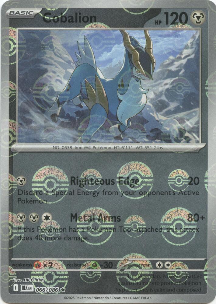Cobalion - 066/086 (Poke Ball Pattern) - SV: Black Bolt (BLK) by SAFAQATI on MYNTED