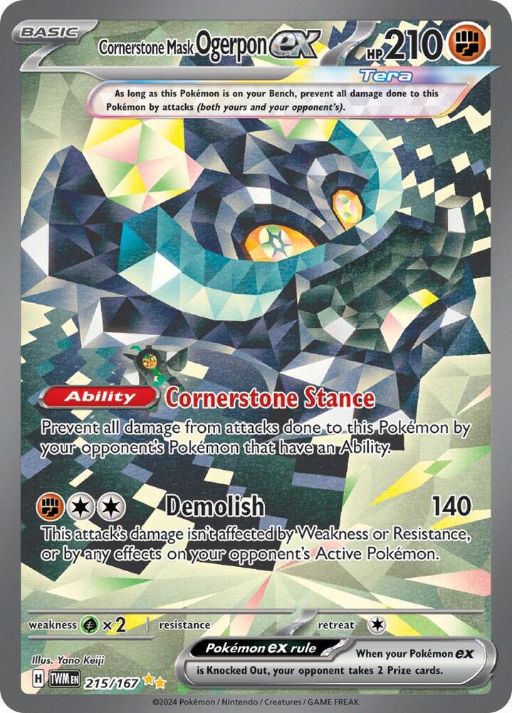 Cornerstone Mask Ogerpon ex - 215/167 - SV06: Twilight Masquerade (TWM) by Poké Dubai on MYNTED