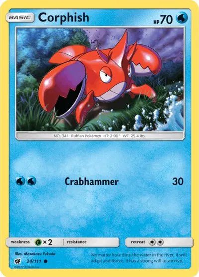 Corphish (Reverse Holofoil) Crimson Invasion Common 24/111 by PokeSource on MYNTED