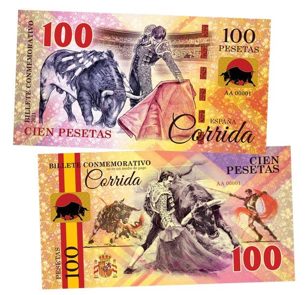 Corrida 100 Cien Pesetas UNCB banknote by UNCB on MYNTED