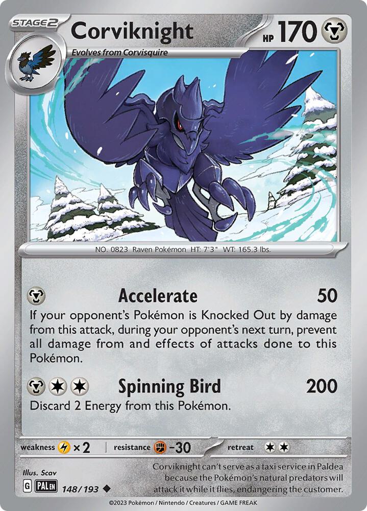 Corviknight 148/193 Normal · Paldea Evolved (PAL) by PokeMarsi on MYNTED
