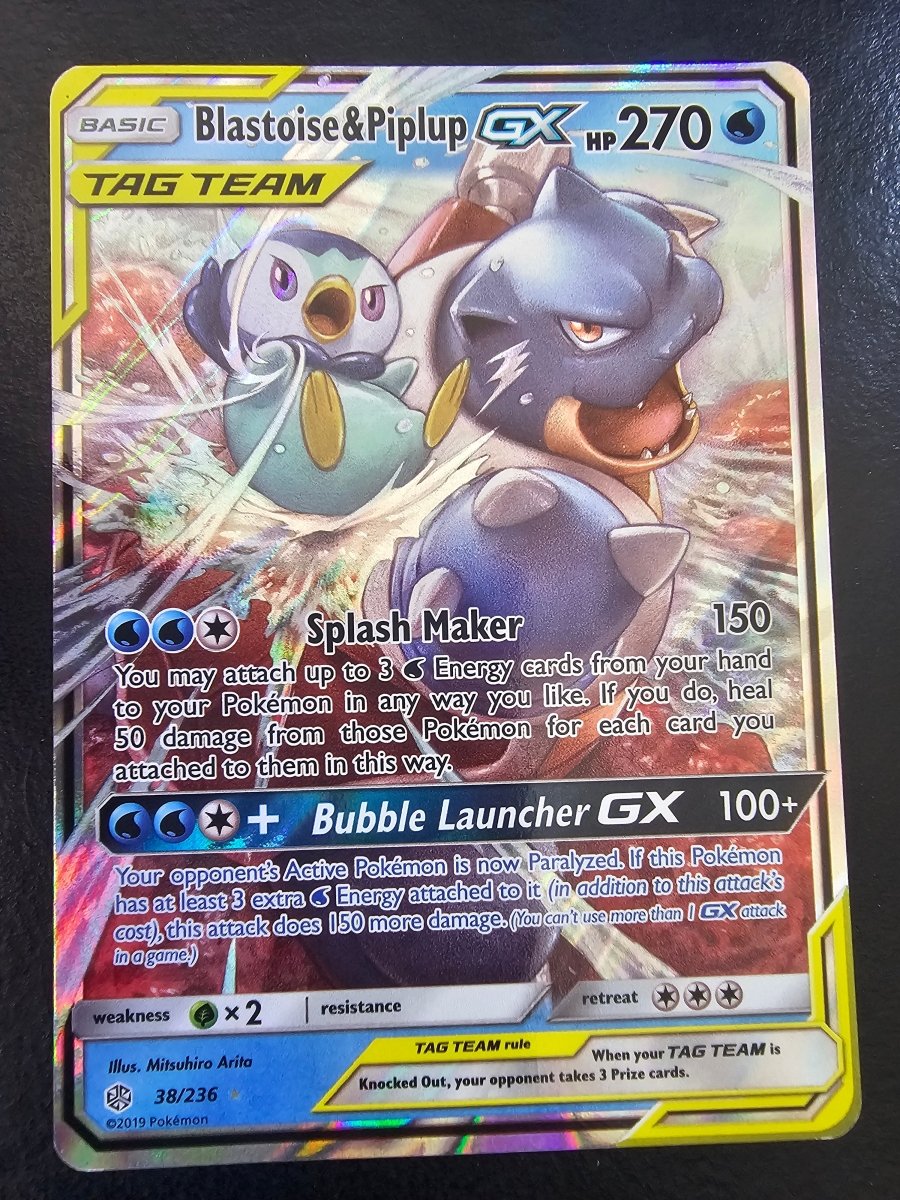 Cosmic Eclipse Blastoise & Piplup GX 38 - LP by PlayVault on MYNTED