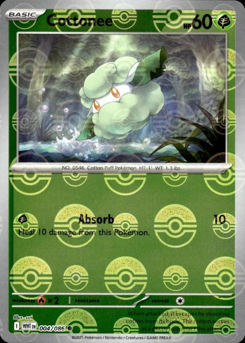 Cottonee - 004/086 (Poke Ball Pattern) - SV: White Flare (WHT) by SAFAQATI on MYNTED