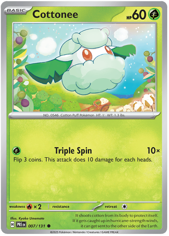 Cottonee 007/131 Reverse Holo | Scarlet & Violet – Prismatic Evolutions by Worth the XP on MYNTED