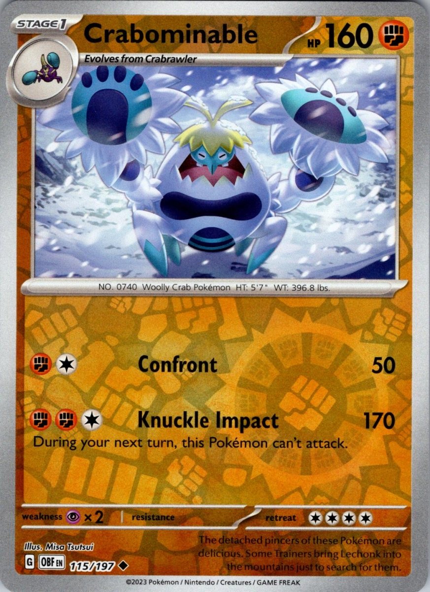 Crabominable [Reverse Holo] 115 Pokemon Obsidian Flames by Moe‘s Vault on MYNTED