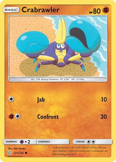 Crabrawler (Reverse Holofoil) Cosmic Eclipse Common 121/236 by PokeSource on MYNTED