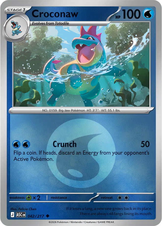 Croconaw - 042/217 - Reverse Holofoil - Energy Symbol Pattern by The Archive Stop on MYNTED