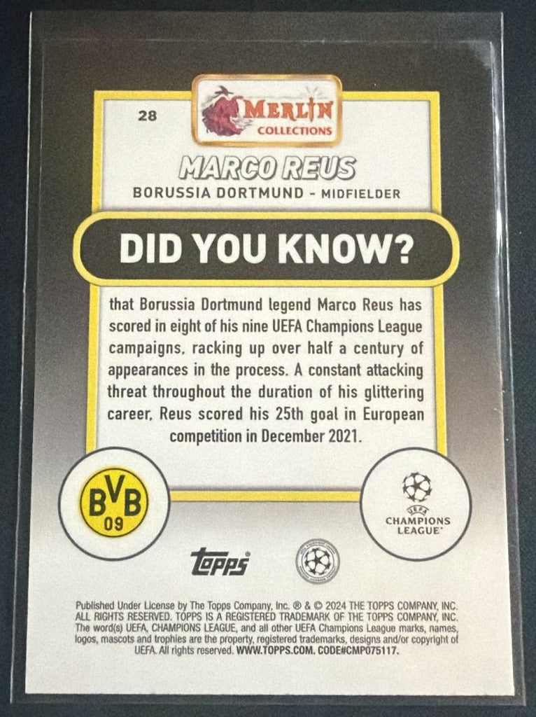 2023-24 Topps Merlin UEFA Champions League Marco Reus #28 Orange /25