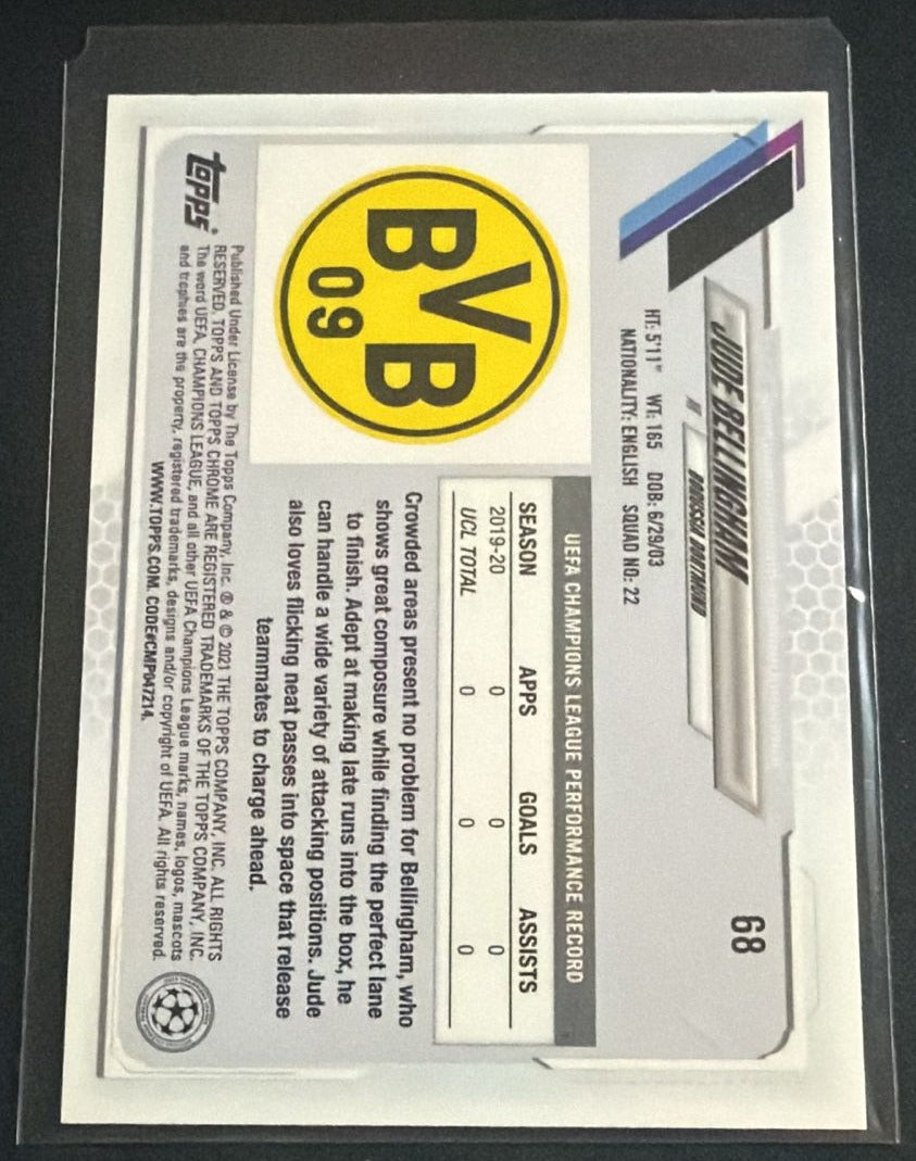 2020-21 Topps Chrome UEFA Champions League Jude Bellingham #68