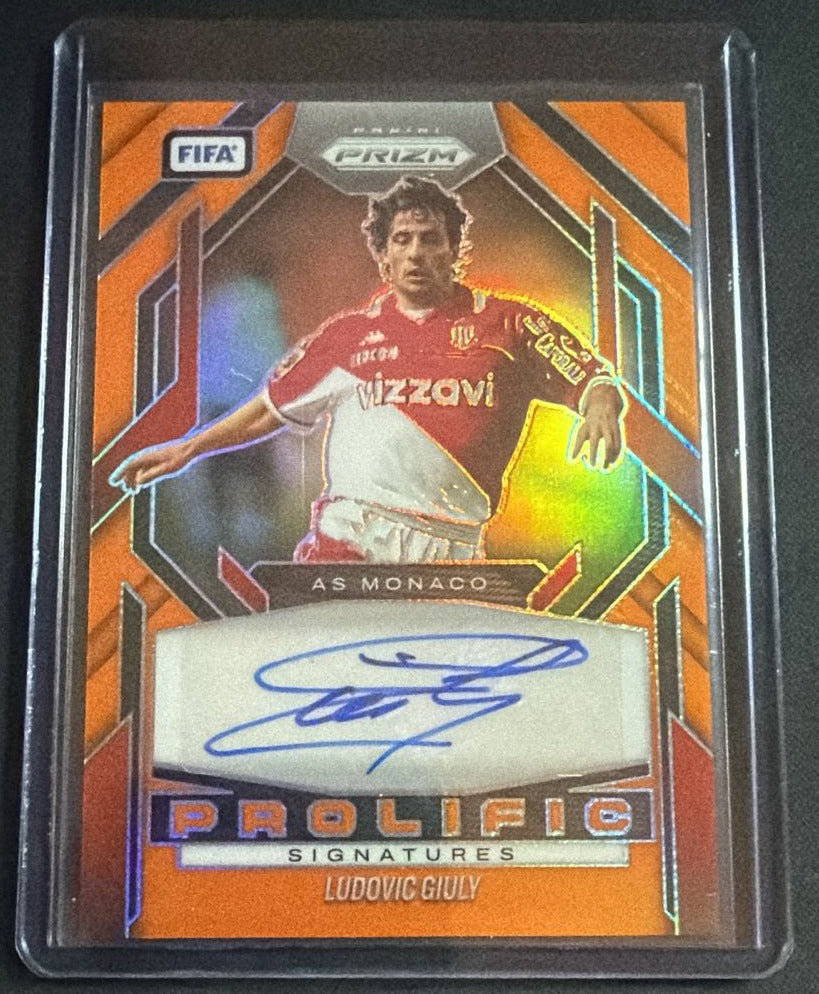 2025-26 Panini Prizm FIFA Ludovic Giuly #PS-LG Prolific Signatures Orange /25