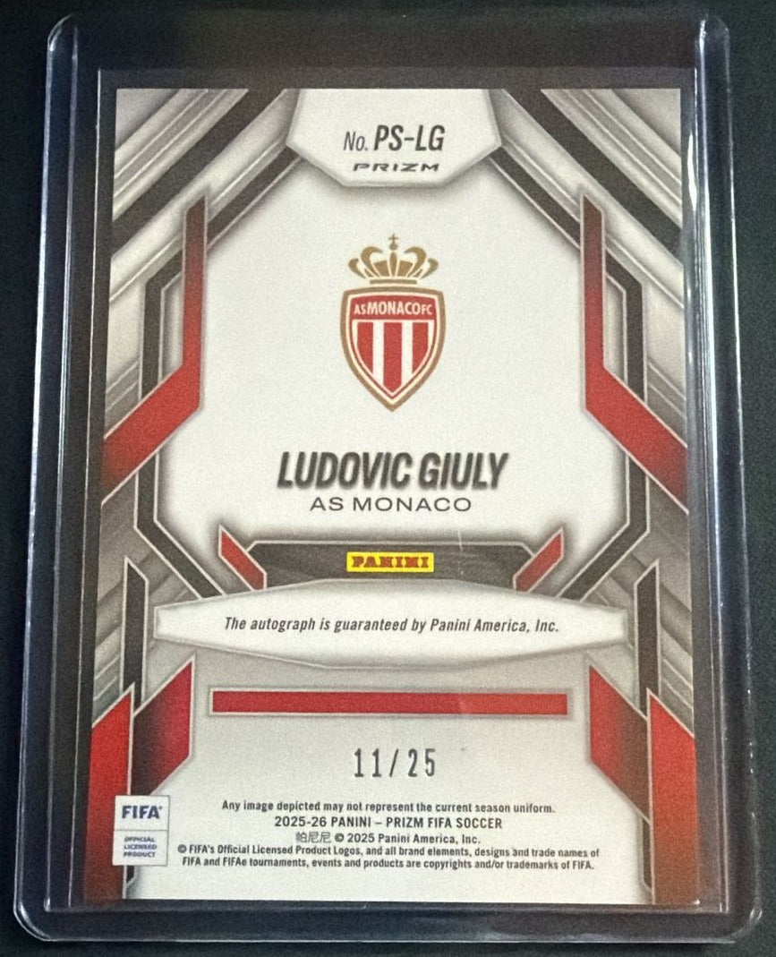 2025-26 Panini Prizm FIFA Ludovic Giuly #PS-LG Prolific Signatures Orange /25