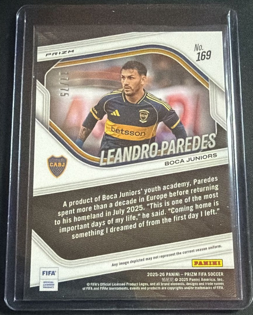 2025-26 Panini Prizm FIFA Leandro Paredes #169 Pink /75