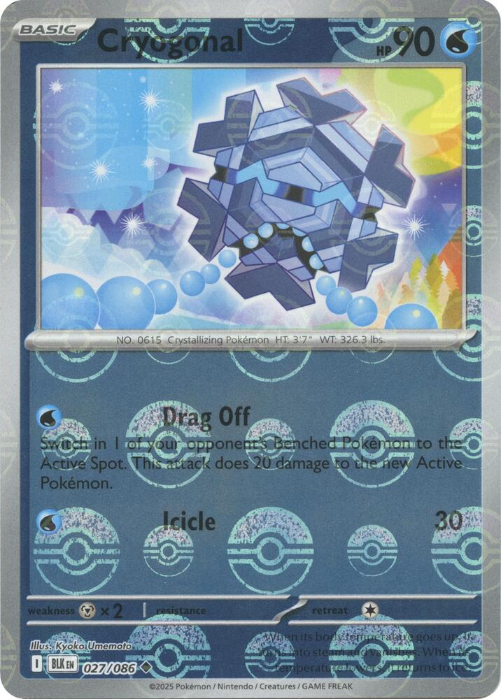 Cryogonal - 027/086 (Poke Ball Pattern) - SV: Black Bolt (BLK) by SAFAQATI on MYNTED