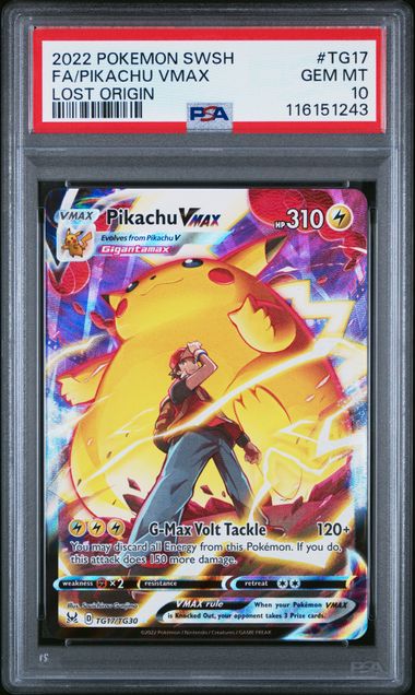 PSA 10 2022 POKEMON SWORD & SHIELD LOST ORIGIN #TG17 FA/PIKACHU VMAX LOST ORIGIN