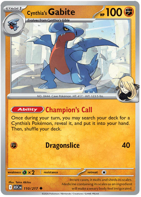 Cynthia's Gabite 110/217 Uncommon | Mega Evolution – Ascended Heroes by Worth the XP on MYNTED