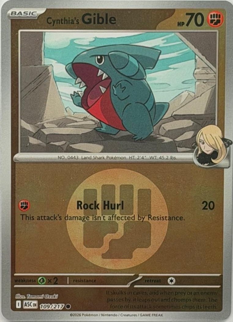 Cynthia's Gible - 109/217 (Energy Symbol Pattern) - ME: Ascended Heroes (ASC) by SAFAQATI on MYNTED