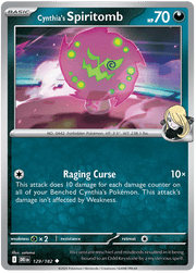 Cynthia's Spiritomb 129/182 Uncommon | Scarlet & Violet – Destined Rivals by Worth the XP on MYNTED