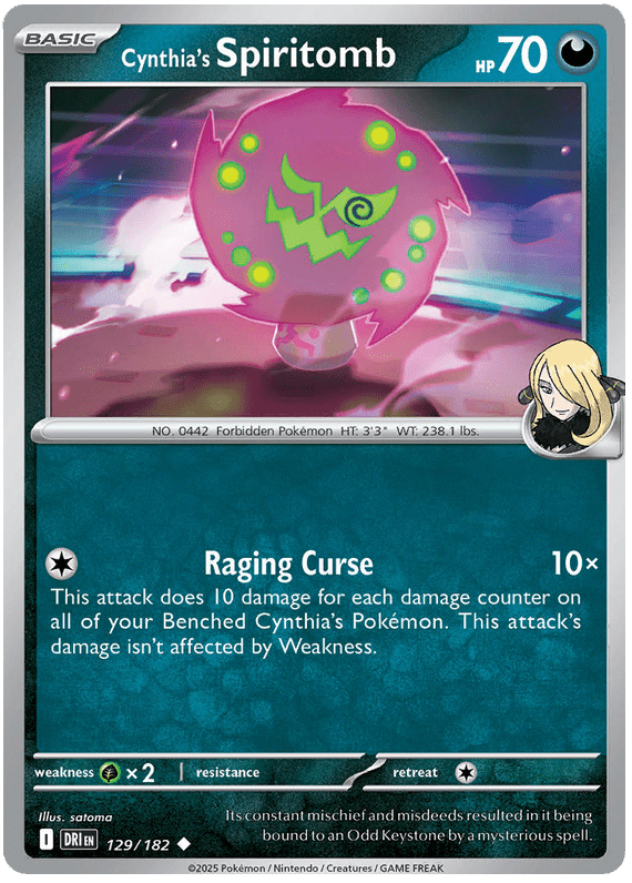 Cynthia's Spiritomb 129/182 Uncommon | Scarlet & Violet – Destined Rivals by Worth the XP on MYNTED