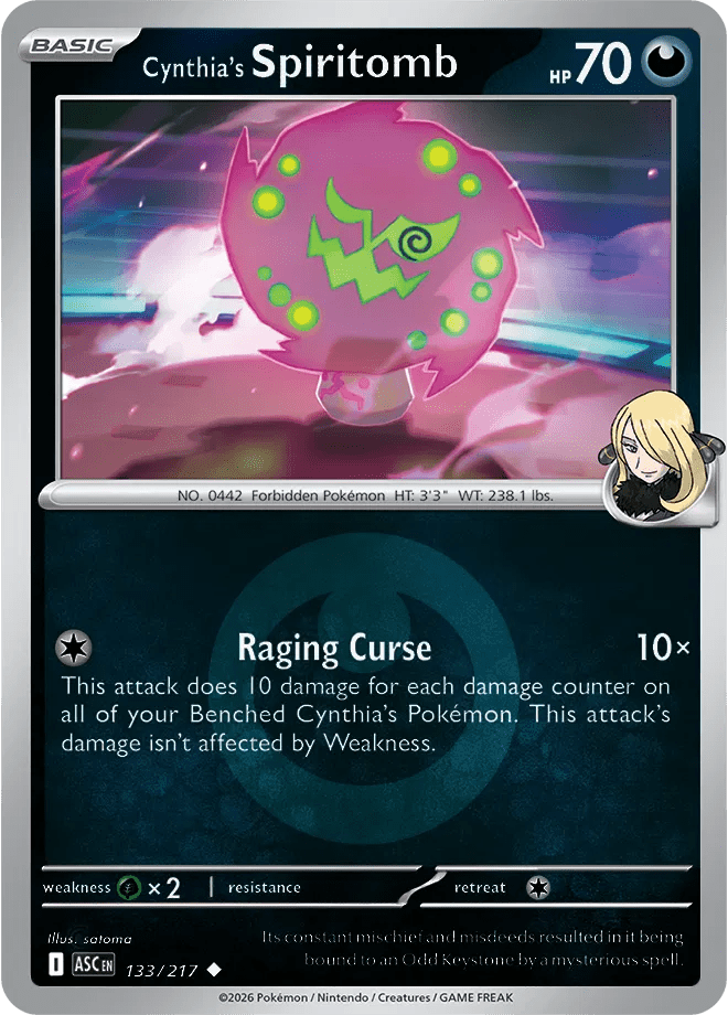 Cynthia's Spiritomb - 133/217 (Energy Symbol Pattern) Ascended Heroes Uncommon • 133/217 Reverse Holofoil by Shark Pop Culture on MYNTED