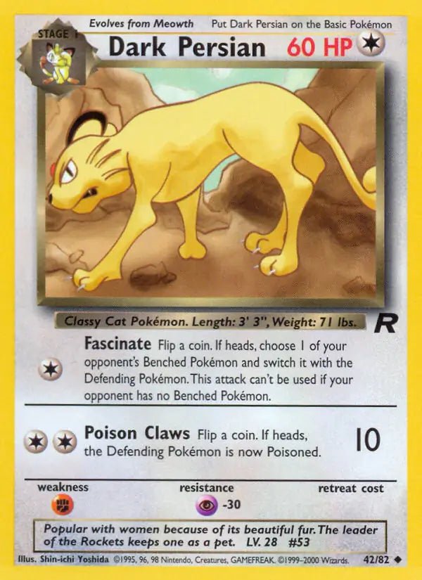 Dark Persian - 42/82 - Team Rocket (Unlimited) by The Archive Stop on MYNTED