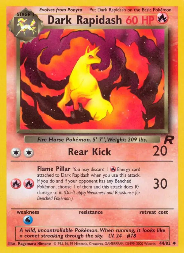 Dark Rapidash - 44/82 - Team Rocket (Unlimited) by The Archive Stop on MYNTED