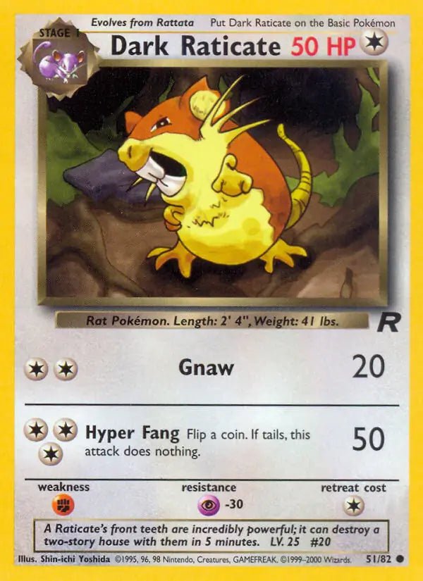 Dark Raticate - 51/82 - Team Rocket by The Archive Stop on MYNTED