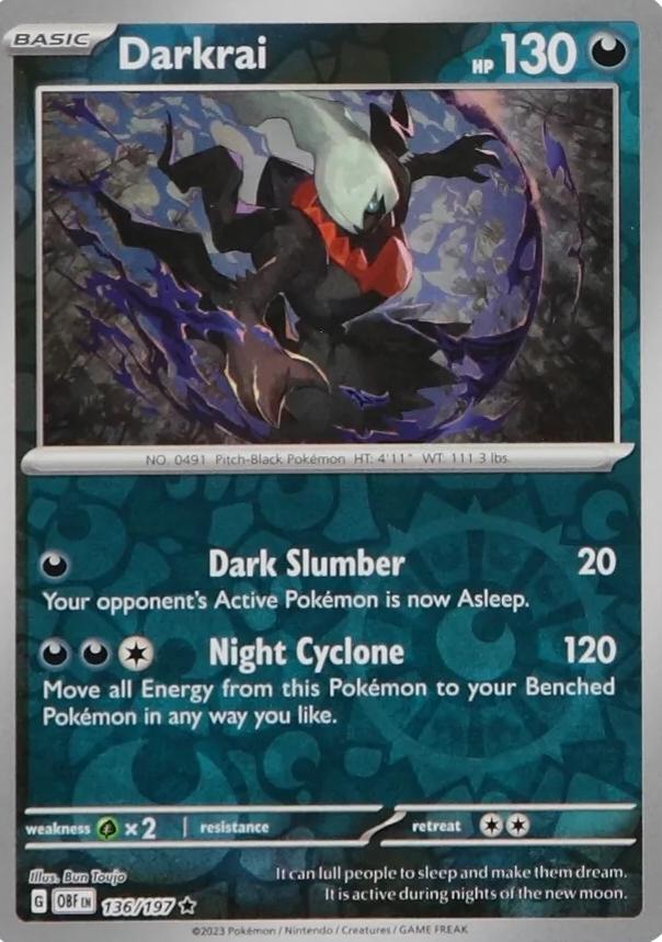 Darkrai [Reverse Holo] 136 Pokemon Obsidian Flames by Moe‘s Vault on MYNTED