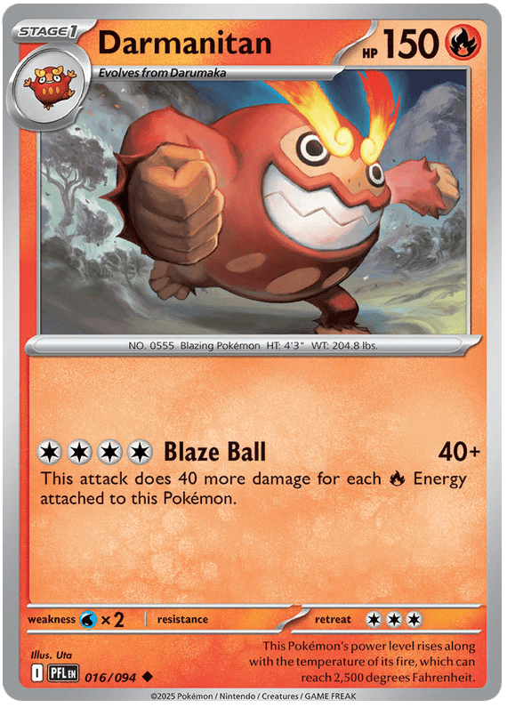 Darmanitan 016/094 Uncommon | Mega Evolution – Phantasmal Flames by Worth the XP on MYNTED