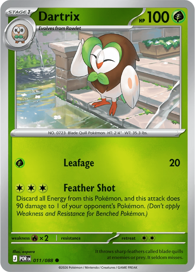 Dartrix 011/088 Reverse Holo | Mega Evolution – Perfect Order by Worth the XP on MYNTED
