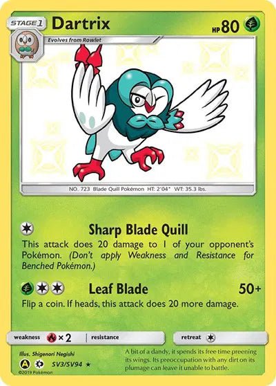 Dartrix SV002/SV122 - Hidden Fates: Shiny Vault - Shiny Holo Rare by Light Collectibles on MYNTED