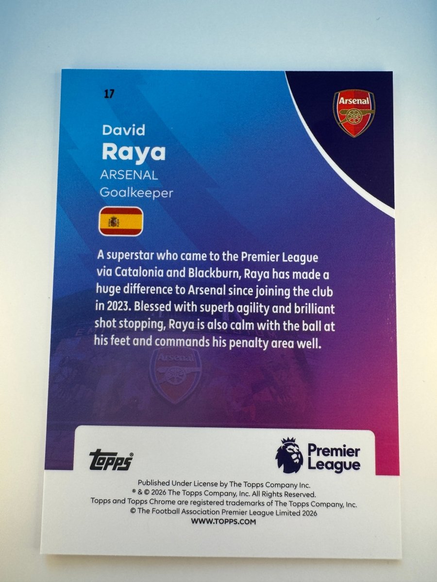 David Raya Refractor — 2026 Topps Chrome Premier League — Arsenal by KitRoom Cards on MYNTED