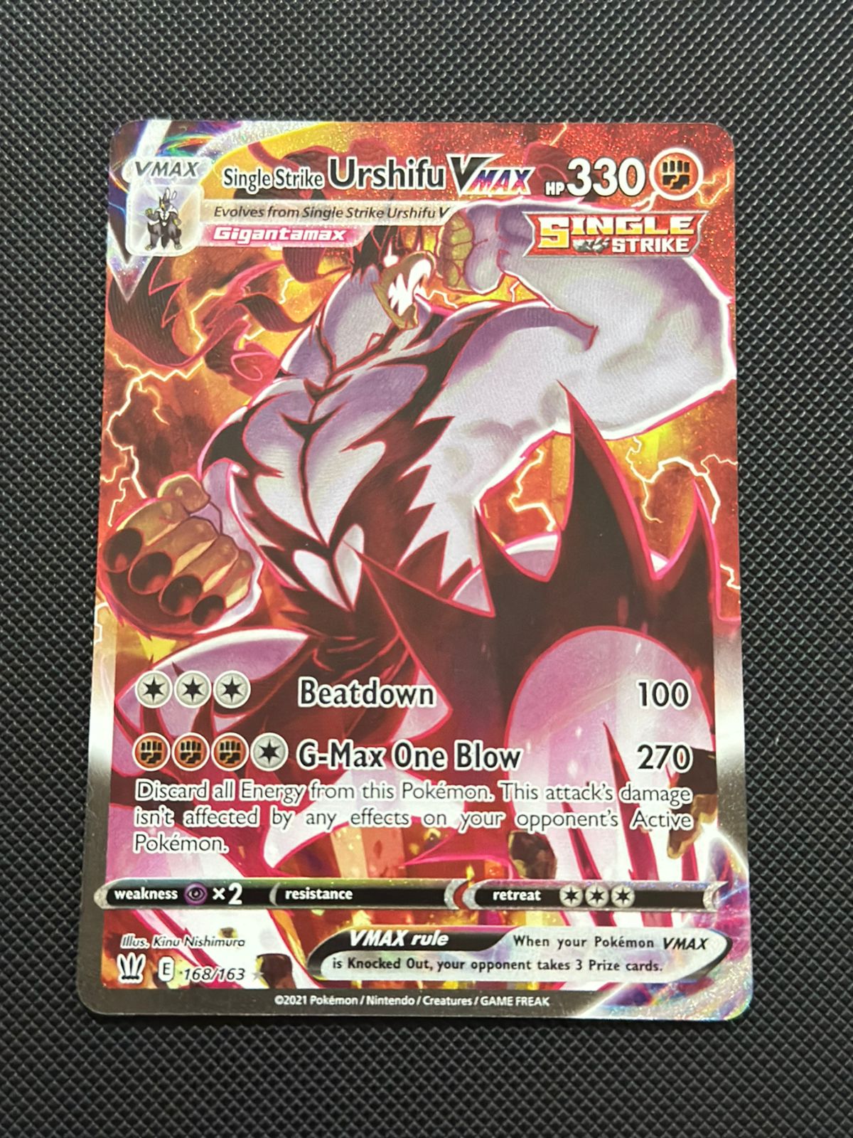 Single Strike Urshifu VMAX (Alternate Art Secret) Battle Styles Secret Rare • 168/163 Holofoil