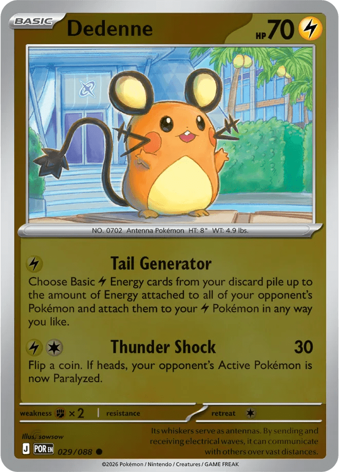 Dedenne Perfect Order Common • 029/088 Reverse Holofoil by Shark Pop Culture on MYNTED