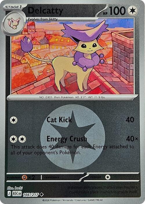 Delcatty 166/217 - Ascended Heroes - Energy Symbol Pattern by Light Collectibles on MYNTED
