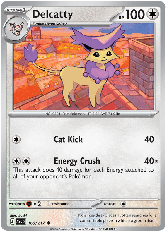 Delcatty 166/217 Uncommon | Mega Evolution – Ascended Heroes by Worth the XP on MYNTED