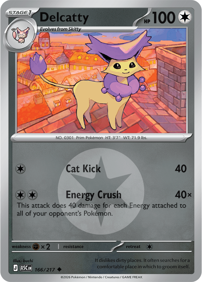 Delcatty (Energy Symbol Pattern) 166/217 Reverse Holo | Mega Evolution – Ascended Heroes by Worth the XP on MYNTED