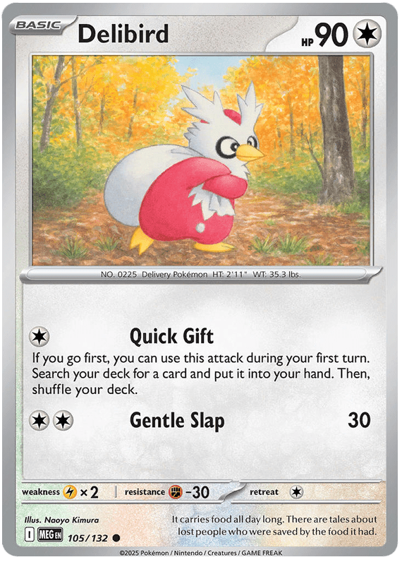 Delibird 105/132 Common | Mega Evolution by Worth the XP on MYNTED