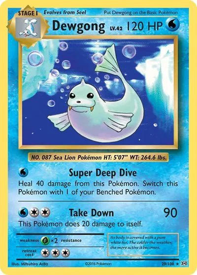 Dewgong (Reverse Holofoil) Evolutions Rare 29/108 by PokeSource on MYNTED