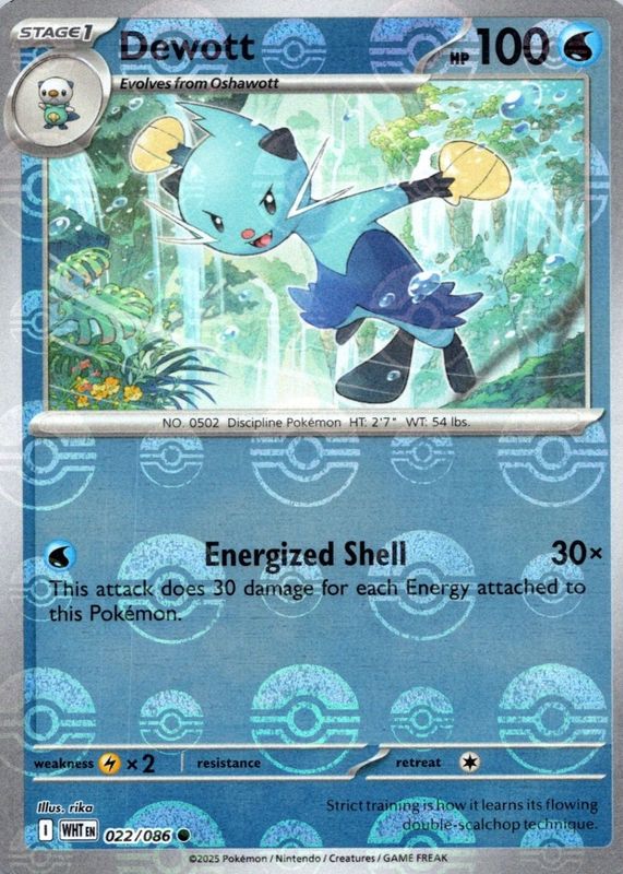 Dewott - 022/086 (Poke Ball Pattern) - SV: White Flare (WHT) by SAFAQATI on MYNTED