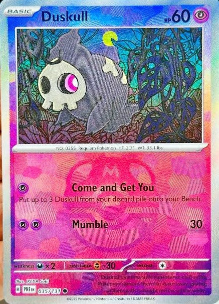 Duskull MASTER BALL REVERSE HOLO Prismatic Evolutions 035/131